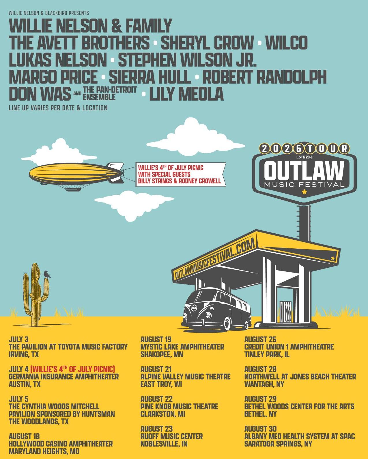 Outlaw Music Festival 2026 | Music Festival Wizard